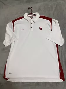 Camisa polo Oklahoma Sooners Nike-Fit Team blanca poliéster, mecha de humedad - NUEVA - Imagen 1 de 6