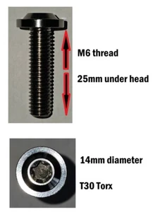 M6 x 25mm Titanium - Flange head - Low Profile - T30 Torx bolt - Picture 1 of 2
