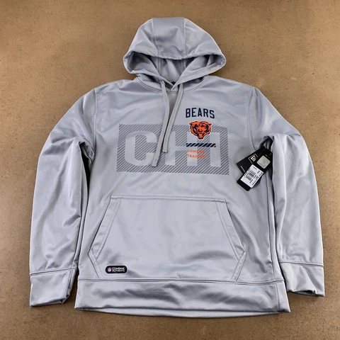 Chicago Bears New Era Men's Medium Gray Combine Training Pullover Hoodie NWT Cover