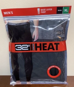 32 Degrees Heat Men's Base Layer Pant - Black -  XL - Soft - Keep Warm Stay Dry - Picture 1 of 2
