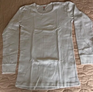 Jil Boys Girls Thermal Shirt Long Sleeve White 100% Cotton Made in Egypt 14/L - Picture 1 of 2
