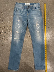 Abercrombie Jeans Kids Sz 16 Blue Distressed New - Picture 1 of 5