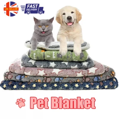 WARM PET BLANKET PAD CAT DOG BED SOFT FLEECE MAT WARM THERMAL RUG Pet Beds S/M/L - Image 1 of 4