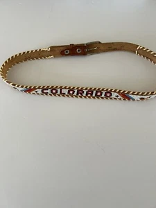 Ladies Colorful Handmade Beaded Colorado Belt, Size Small - Picture 1 of 6