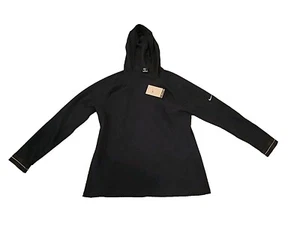 NWT-Nike Womens Size XL Fleece Gold Swoosh Hoodie Sweatshirt Black (B19) - Picture 1 of 5