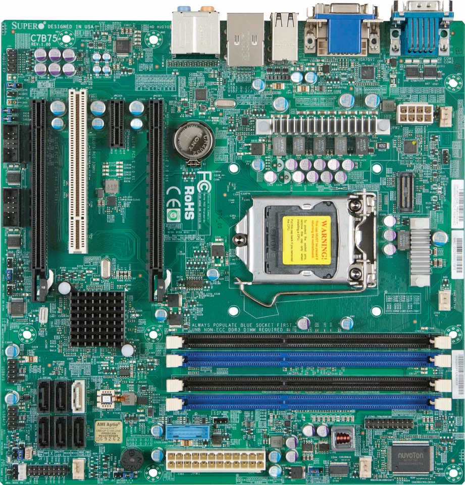 Supermicro MBD-C7B75-B Motherboard NEW, IN STOCK, 5 Year Warranty - Image 1 of 1