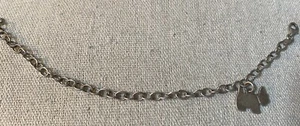 Bracciale Rolo Link in argento sterling con ciondolo cane Scotty misura 6,5" - Foto 1 di 4
