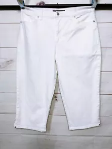 Gloria Vanderbilt Damenjeans Amanda Capri Größe 14 weiß hoch 5 Taschen - Bild 1 von 9