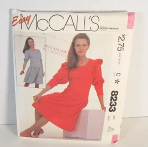 Easy McCall's 8233 Pullover Knit Low-Waisted Dress Misses' 10 Pattern Uncut - Picture 1 of 2