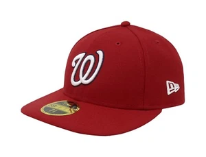 New Era 59Fifty Men Boy Cap Washington Nationals Low Profile 2021 Red Fitted Hat - Picture 1 of 5