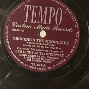 10" 78 RPM-Ben Light-Orchids in the Moonlight/Do You Ever Think of Me/Tempo 622 - Picture 1 of 4