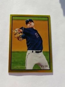 2019 Bowman Heritage Chrome ** GOLD REFRACTOR ** Brock Burke RC #D / 50 - Picture 1 of 2