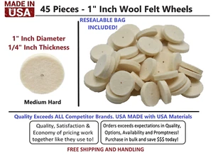 45x Wool Felt Polishing Buffing Wheel Polisher Disc Pad Rotary Tool 25mm 1 Inch - Picture 1 of 9