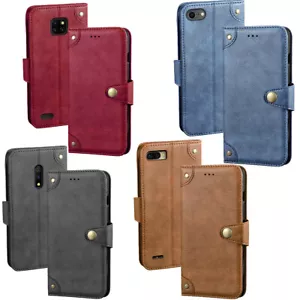 Retro Premium Flip Stand Wallet Echt Leder Cover Etui Case für Unimax Handy - Bild 1 von 15