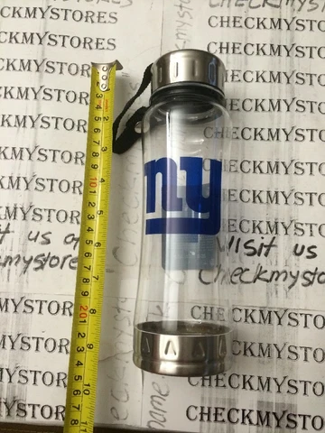 NEW Clip-on Water Bottle - New York Giants - BPA & Lead Free, Stainless CapBase Cover
