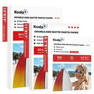 Lot Koala Double-sided Matte Photo Paper 66lb 8.5x11 11x17 13x19 250gsm Inkjet - Afbeelding 1 van 12