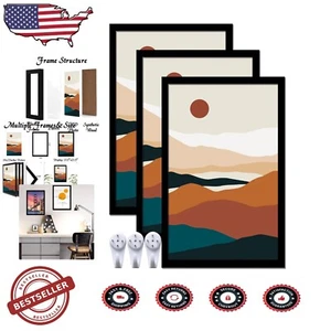 Lightweight Black Picture Frame Set: 14x22 Collage Display, Wall & Tabletop - Picture 1 of 8