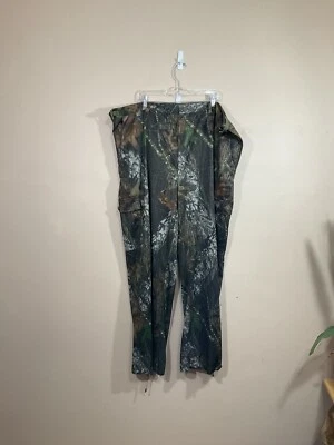 Cabelas Mens Mossy Oak Break Up Camo Cargo Pants 3XL Hunting Outdoors Tie Hem - Image 1 of 4