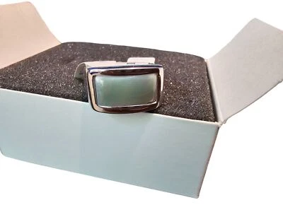 Lia София океан моды ювелирных изделий кольцо Sz 7 зеленый квадратный камень серебристого тона новый - Изображение 1 из 4