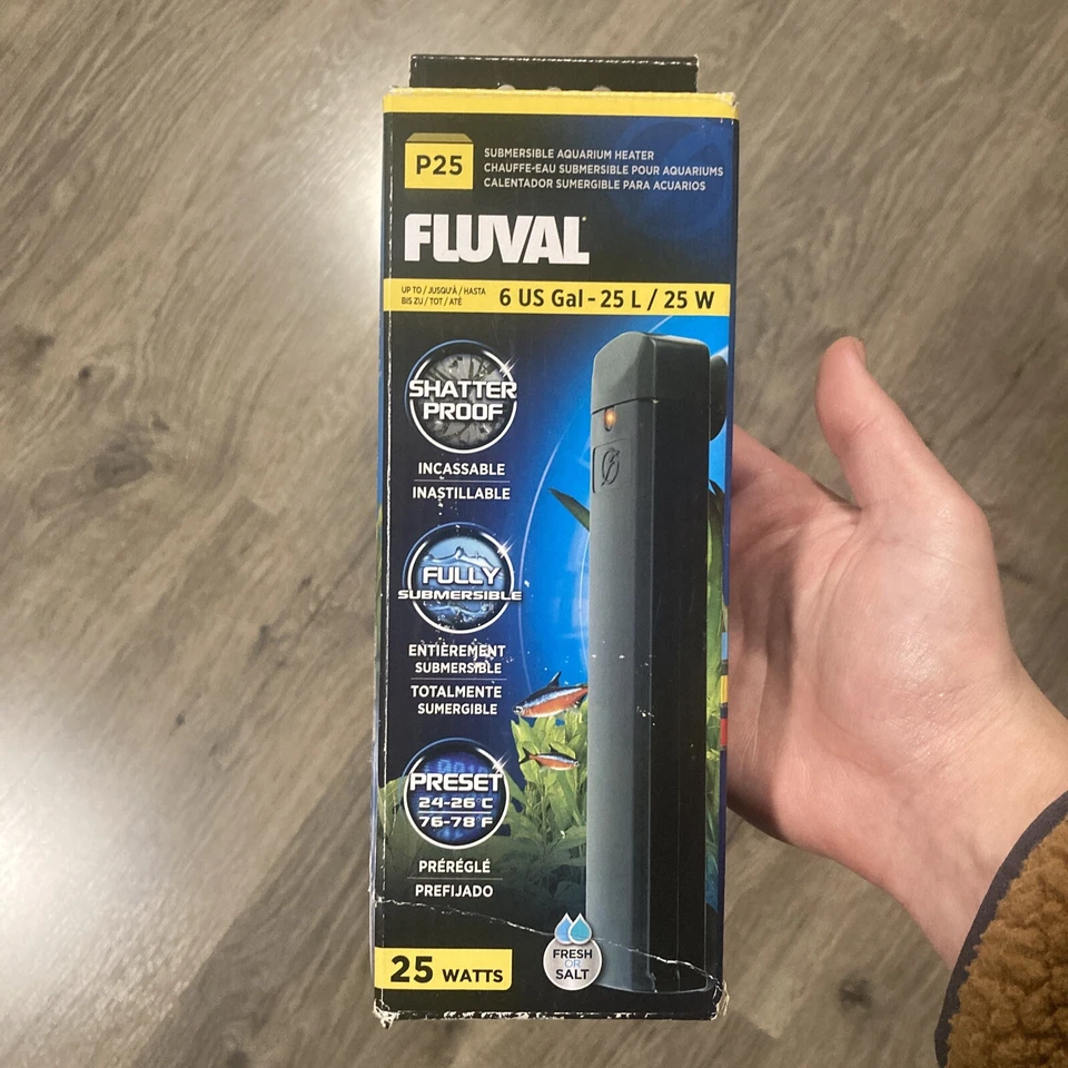 Fluval P25 Submersible Aquarium Heater for up to 6 Gallons 25 Watts