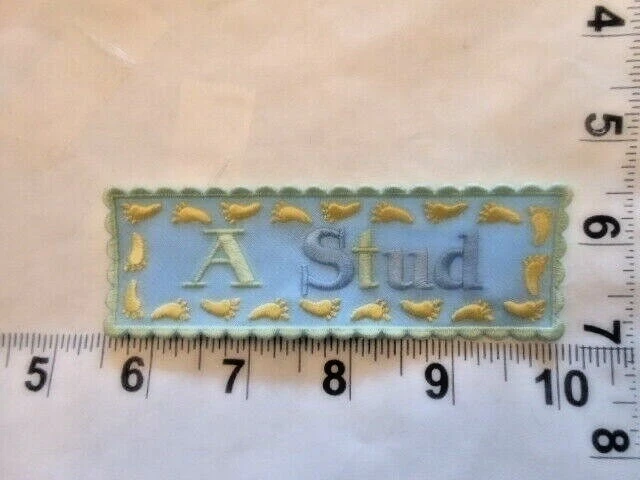 Colorful  BABY  "A STUD" patch    Vintage sew on patch   free shipping - Image 1 of 1