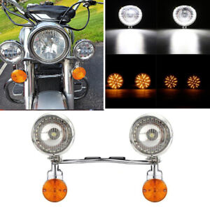 Motorcycle LED Driving Passing Spot Fog Lamp Turn Signal Light Bar For Harley