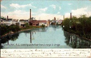 AK Blick auf Flussbörse St. Bridge Pawtucket RI ungeteilt zurück 1905 - Bild 1 von 2