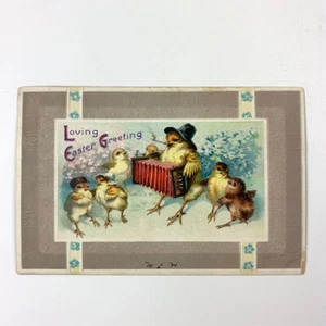 Embossed Anthropomorphic Easter Postcard, LOVING EASTER GREETING Vintage Antique - Imagen 1 de 4