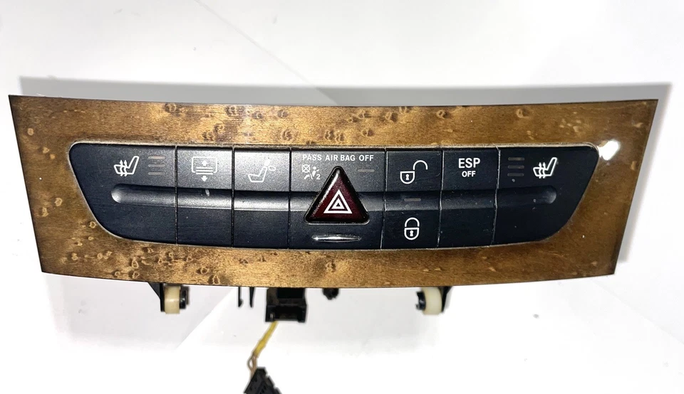 03-09 Mercedes-Benz W211 E320 E350 E550 Hazard Switch Control Panel Wood OEM - Image 1 of 4