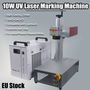 10W UV Laser Marker Machine S&A Cooling Chiller For Wood Glass Metal Plastic EU - Picture 1 of 20