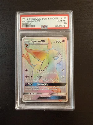 2017 Pokemon Espeon GX Secret PSA 10 GEM MINT Sun Moon #152 - Image 1 of 2