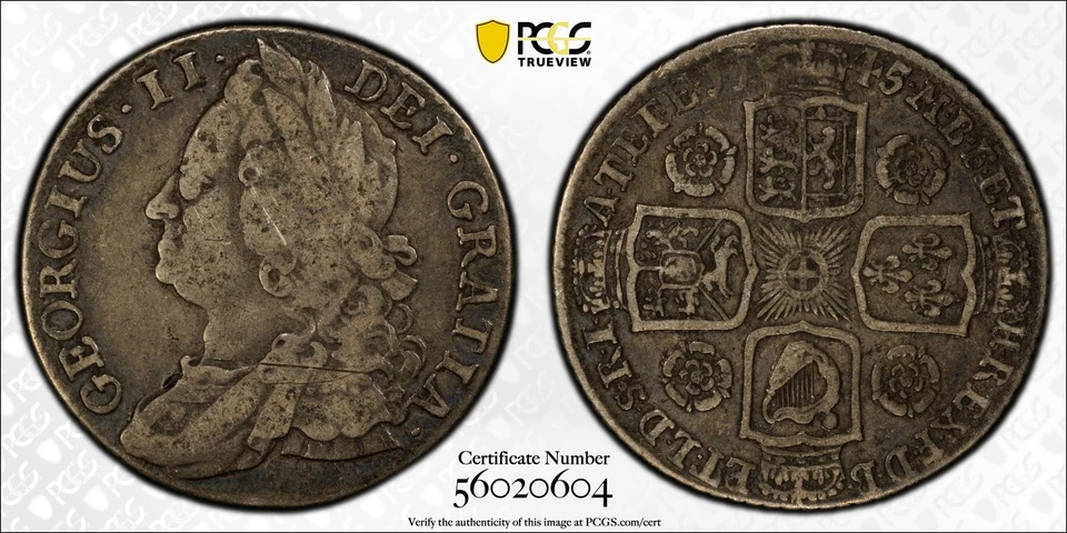 1745 Great Britain Silver SHILLING PCGS VF-25 S-3702 - Image 1 of 1