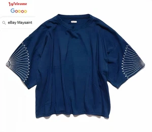 MAYSAINT 20SS JAPAN EMBROIDERY T SHIRT BLUE MEN WOMEN SHORT CAPITAL TOP TEE - Picture 1 of 16
