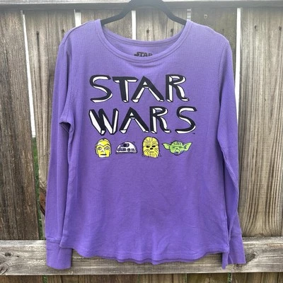 Prendas para dormir Disney Star Wars para mujer púrpura tejido gofre manga larga talla LG Foto 1 de 4