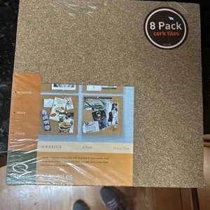 Quartet 8 Pack Cork Board Square Tiles 12x12 Adhesive Bulletin Boards Corkboard - Picture 1 of 5