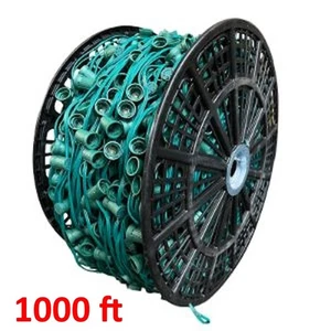 Minleon C9 Socket Cord, 1000 ft Spool, Green Wire, 15" Spacing - Picture 1 of 1