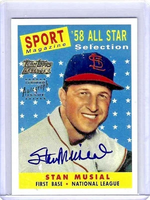 2002 Topps Stan Musial HOF Team Topps Legends Autograph #TT-SM STL Cardinals - Image 1 of 2