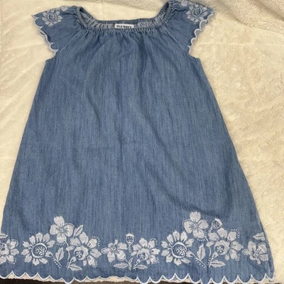 Old Navy Girls Denim Dress With Embellishments Size XS (5) - Image 1 of 4
