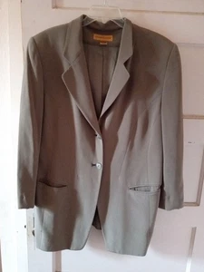 Vtg Y2K Silk Lined Women's Blazer Classiques Entier Woman 16W Khaki Colored - Picture 1 of 9
