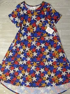 Nuevo con etiquetas Vestido Carly Multicolor Fiestas Estrellas Patrióticas Lularoe XL de Colección - Imagen 1 de 2