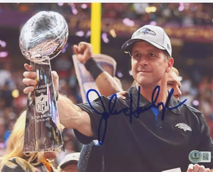 John Harbaugh Signed 8x10 Photo Picture BAS Beckett COA Baltimore Ravens Champs - Picture 1 of 1