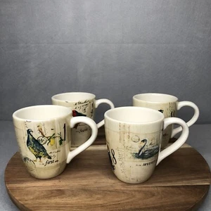 WILLIAMS SONOMA 2008 12 DAYS OF CHRISTMAS CERAMIC COFFEE MUGS SET OF 4 - Picture 1 of 8