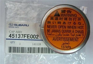 ORIGINAL TAPA RADIADOR 1.3 BAR PARA SUBARU FORESTER,IMREZA WRX,STI TURBO 45137FE002 - Imagen 1 de 3