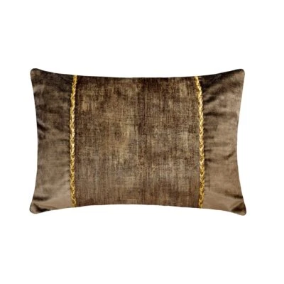 Brown Suede Set of 2, Lumbar Pillow Cover Solid, Patchwork - Resplendent Brown - Image 1 of 3