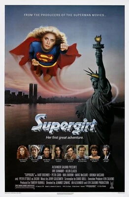 1984 Supergirl Poster 11X17 DC Helen Slater Faye Dunaway Linda Lee Krypton 🍿