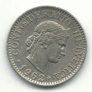 HIGH GRADE 1962 B SWITZERLAND 10 RAPPEN COIN-JUN132 - Picture 1 of 2
