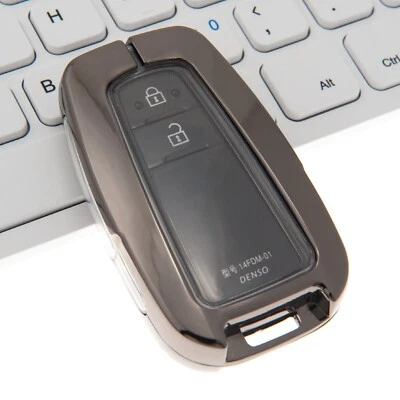 Metallic Black Car Smart Key Case Cover For Toyota Prius RAV4 Corolla Avalon CHR - Image 1 of 4