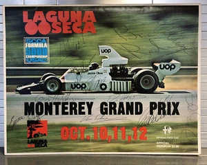 Monterey Grand Prix Laguna Seca Raceway 1975 programma autografato al nostro? - Foto 1 di 9