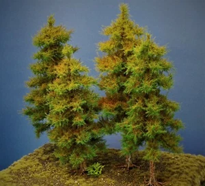 Diorama Modell Nadelbäume, 4 Fichten, ca. 40 - 35 - 32 - 26 cm - Picture 1 of 4