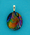 DICHROIC GLASS CAB, NICE VARIETY OF COLORS, SILVER PLATED BAIL